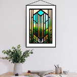 Stained Glass Cattails Art Deco Illustration Poster<br><div class="desc">Poster with a digital design of stained glass.  Poster features a design that resembles stained glass,  but is created through digital printing technology.</div>