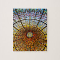 Stained Glass Ceiling at the Palau de Musica Spain