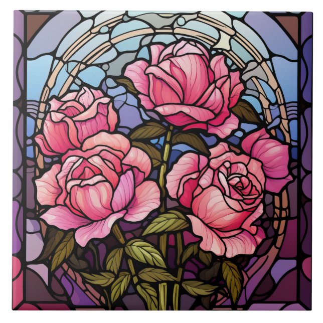 Stained Glass  Ceramic Tile (Front)