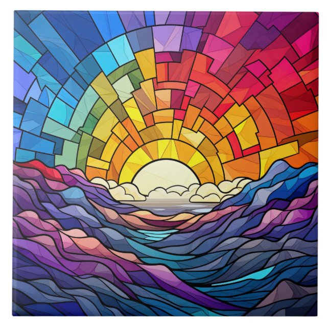  Stained Glass  Ceramic Tile (Front)