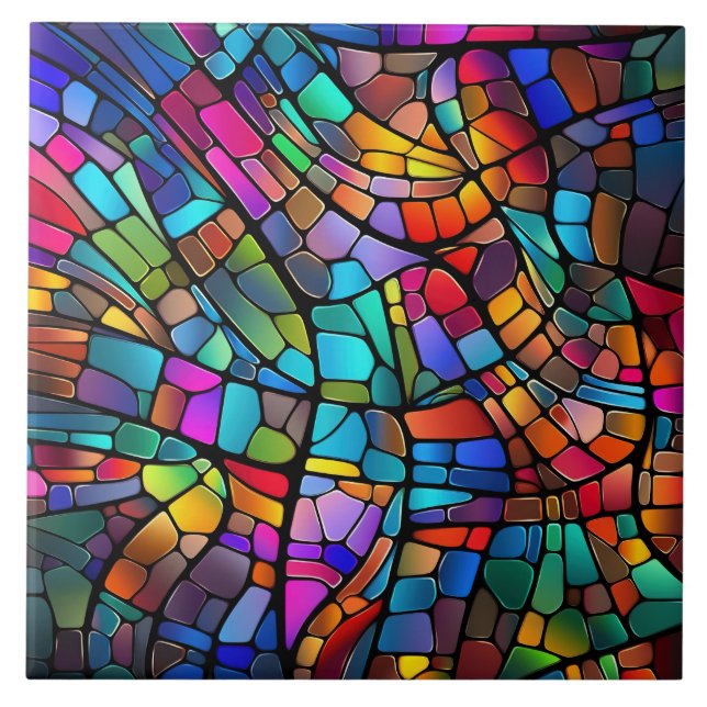 Stained Glass  Ceramic Tile (Front)