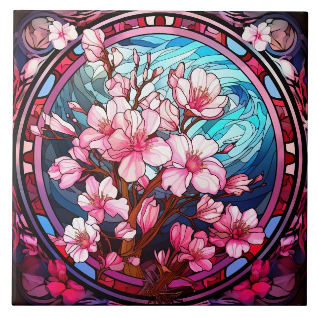  Stained Glass  Ceramic Tile (Front)