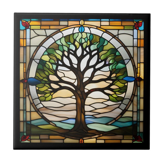 Stained Glass Ceramic Tile (Front)