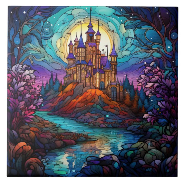  Stained Glass  Ceramic Tile (Front)