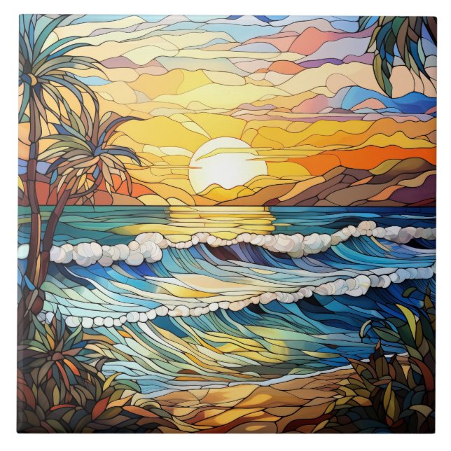 Stained Glass  Ceramic Tile (Front)