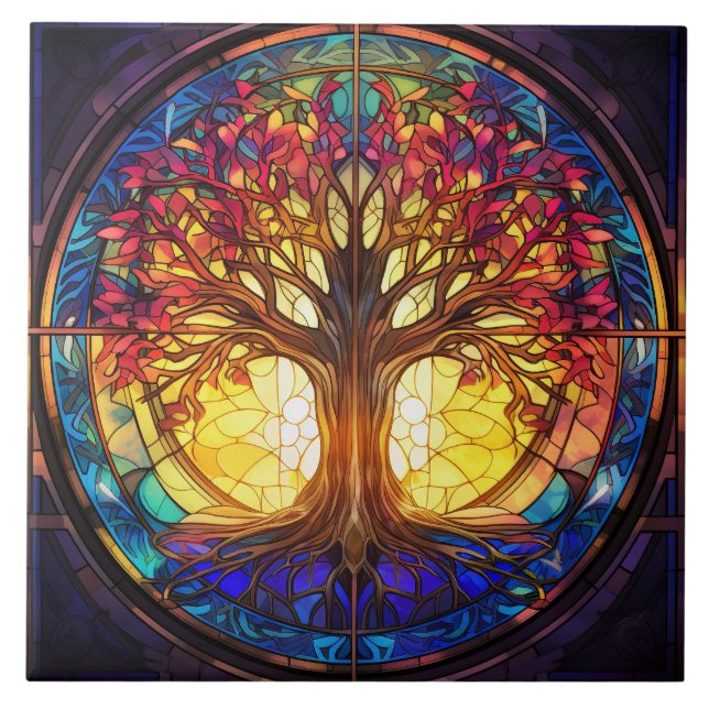 Stained Glass  Ceramic Tile (Front)