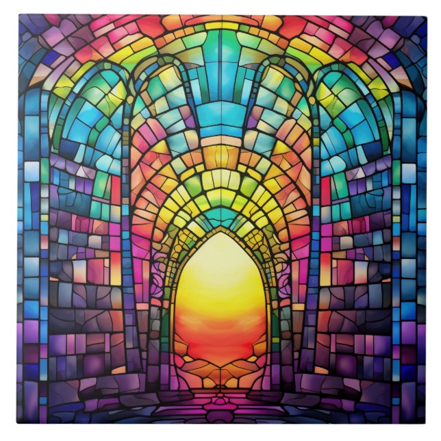  Stained Glass  Ceramic Tile (Front)