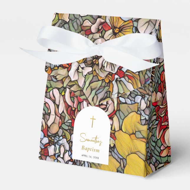 Stained Glass Christening Baptism Favor Favor Boxes (Front Side)