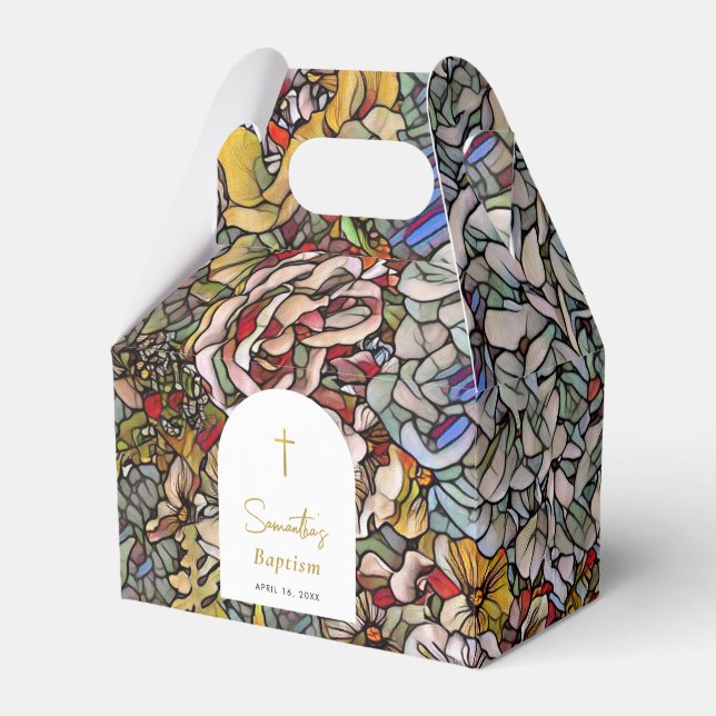 Stained Glass Christening Baptism Favor Favor Boxes (Front Side)