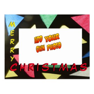 Stained Glass Christmas ADD YOUR PHOTO Postcard