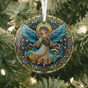 Stained Glass Christmas Angel Ornament