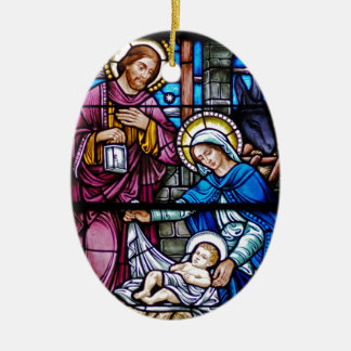 Stained Glass Christmas Ceramic Ornament