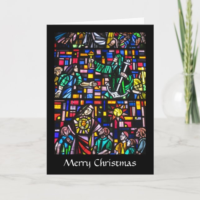 stained glass christmas holiday card (Front)
