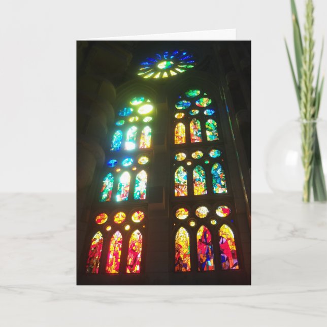 Stained Glass Christmas Holiday Card (Front)