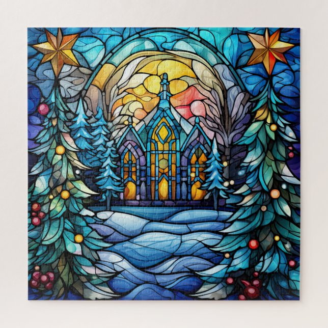 Stained Glass Christmas Puzzle (Vertical)