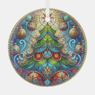 Stained Glass Christmas Tree Ornament