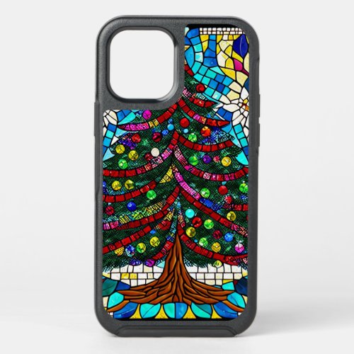 Stained Glass Christmas Tree with Color Ornament OtterBox Symmetry iPhone 12 Pro Case