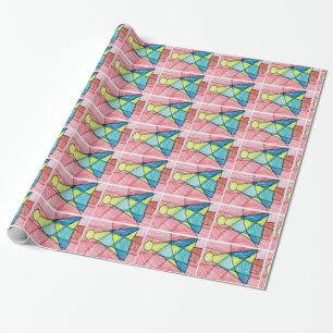 Stained Glass Christmas Tree Wrapping Paper