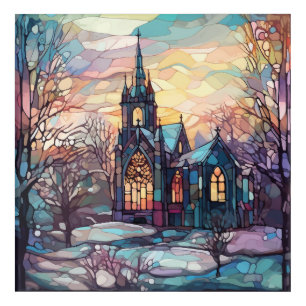 Stained Glass Church Acrylic Wall Art