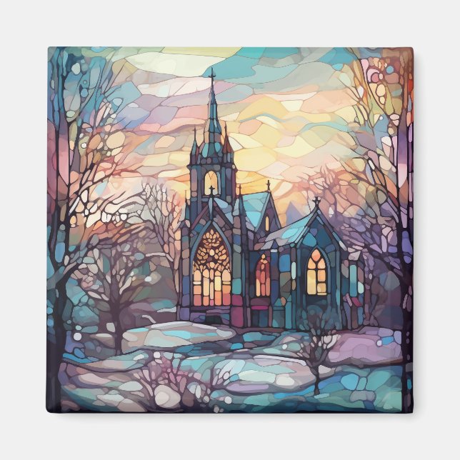 Stained Glass Church Magnet (Front)