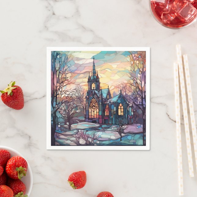 Stained Glass Church Paper Napkins (Insitu)