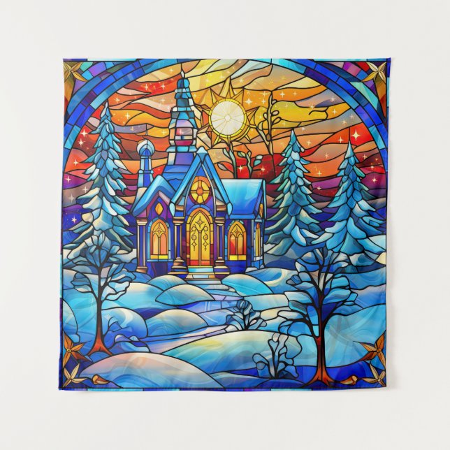 Stained Glass Church Tapestry (Front)