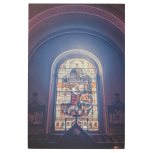 Stained Glass Church Window Metal Print