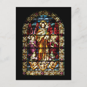 Stained Glass Church WIndow Postcard