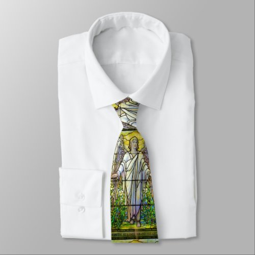 Stained Glass Church Window Resurrection Angel Neck Tie