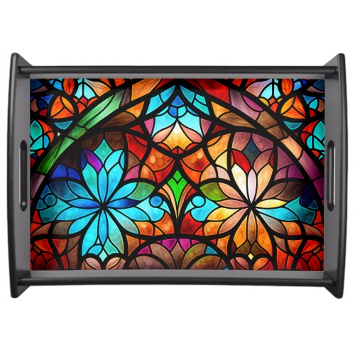 Stained Glass Church Window Serving Tray