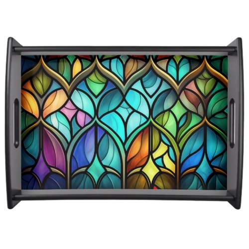 Stained Glass Church Window Serving Tray