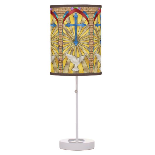 Stained Glass Church Windows Table Lamp (Front)