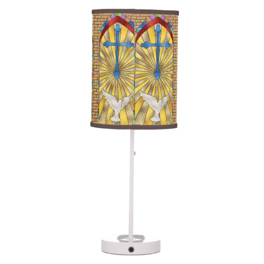 Stained Glass Church Windows Table Lamp (Back)