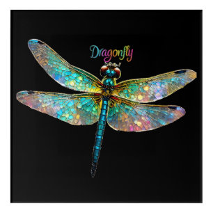 Stained Glass Colorful Dragonfly Acrylic Print