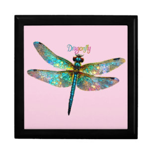 Stained Glass Colorful Dragonfly Gift Box