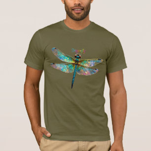 Stained Glass Colorful Dragonfly T-Shirt