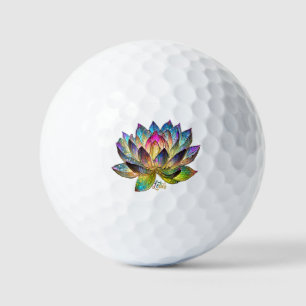 Stained Glass Colorful Lotus Flower Golf Balls