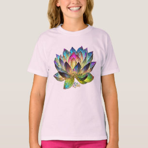 Stained Glass Colorful Lotus Flower T-Shirt