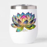 Stained Glass Colorful Lotus Flower  Thermal Wine Tumbler