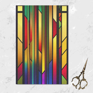 Stained Glass Colorful Stripes Artwork Tissue Paper