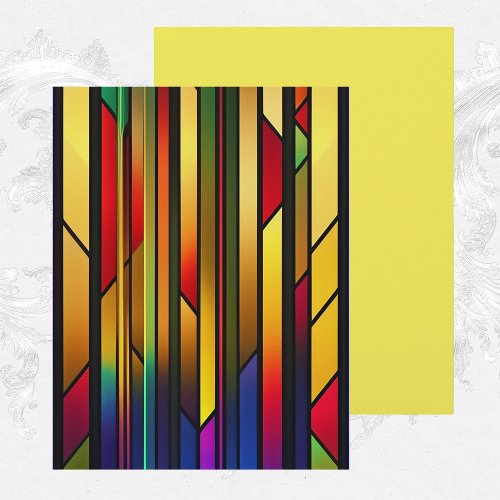 Stained Glass Colorful Stripes Scrapbook Paper