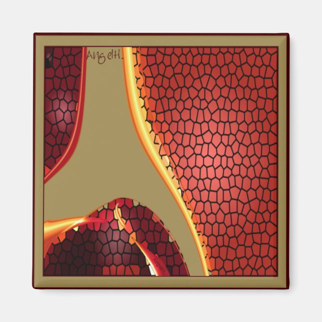 Stained Glass - Cranberry magnet (Front)