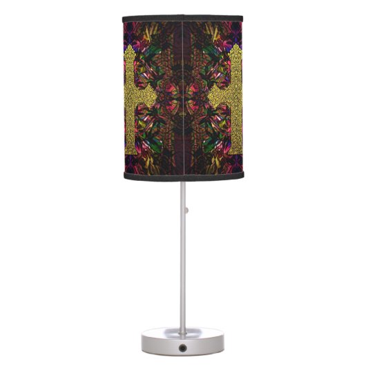 Stained Glass Cross Art Table Lamp (Back)