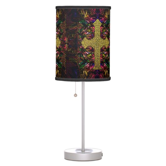 Stained Glass Cross Art Table Lamp (Right)