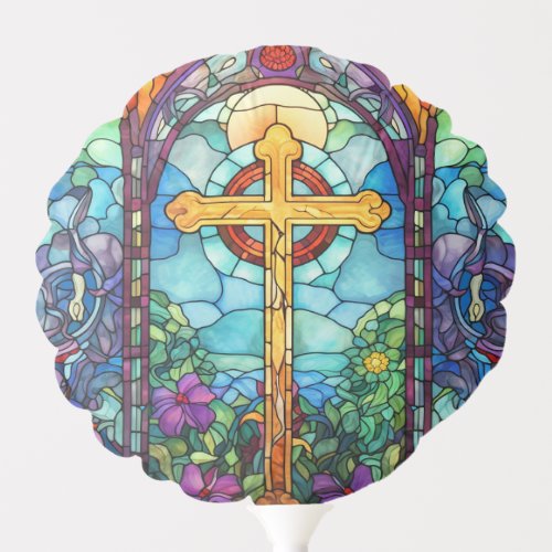 Stained Glass Cross  Balloon