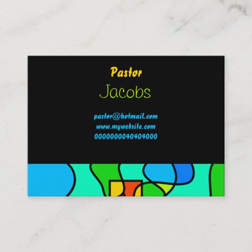 Customizable Stained Glass Cross, Business Card