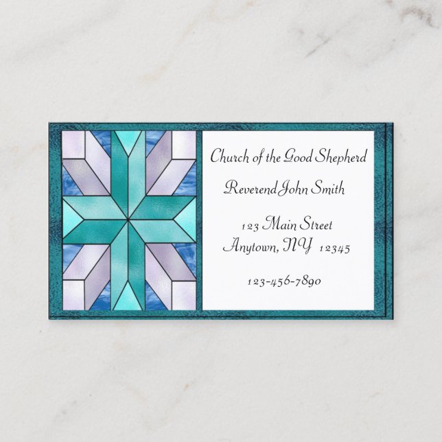 Stained Glass Cross Business Card (Front)