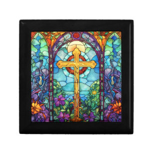 Stained Glass Cross  Gift Box