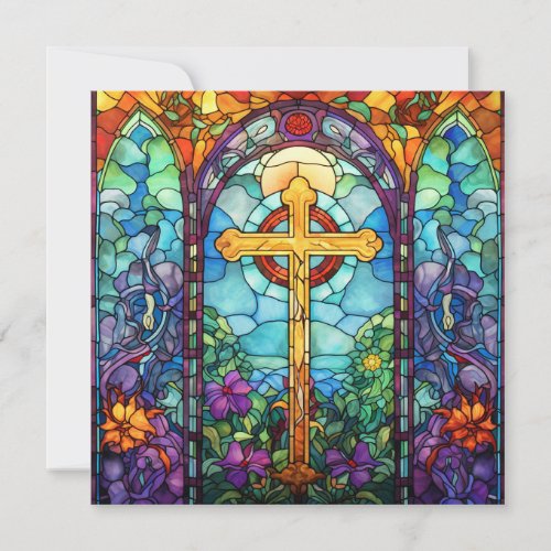 Stained Glass Cross  Invitation