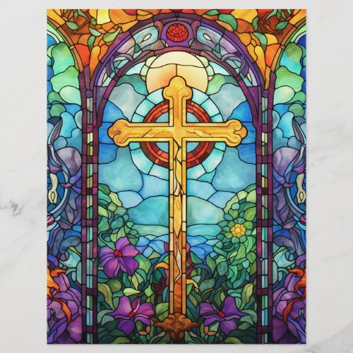 Stained Glass Cross  Letterhead